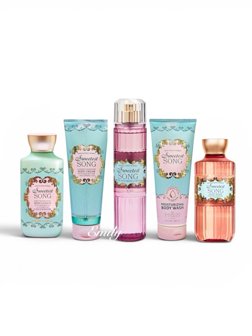 NEW 5-Pc Bath & Body Works SWEETEST SONG Body Care Collection Gift Set